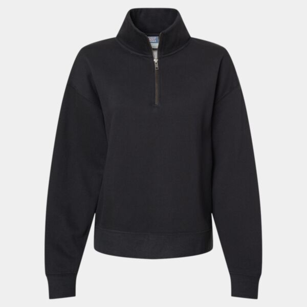 Women's Sueded Fleece Quarter-Zip Sweatshirt Thumbnail