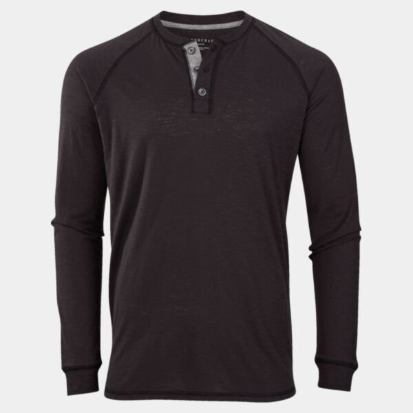 Unisex Henley Long Sleeve T-Shirt Thumbnail