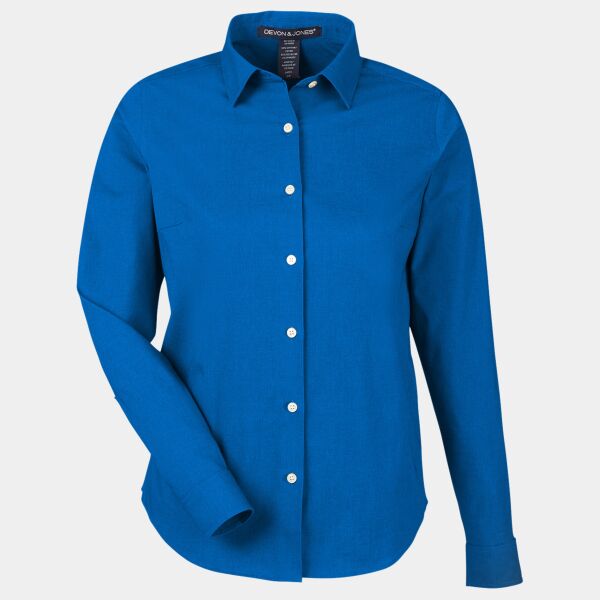 CrownLux Performance® Ladies' Spencer Poplin Shirt Thumbnail