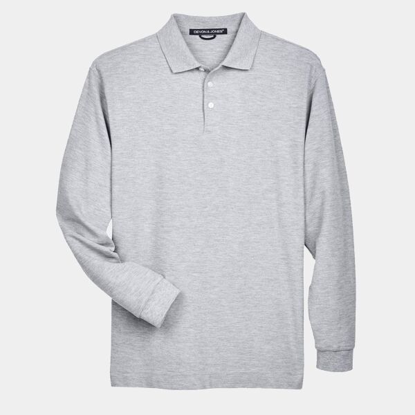 Men's Pima Piqué Long Sleeve Polo Thumbnail