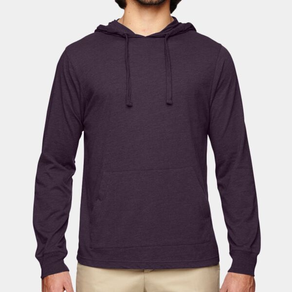 Unisex Eco Jersey Pullover Hooded Long Sleeve T-Shirt Thumbnail