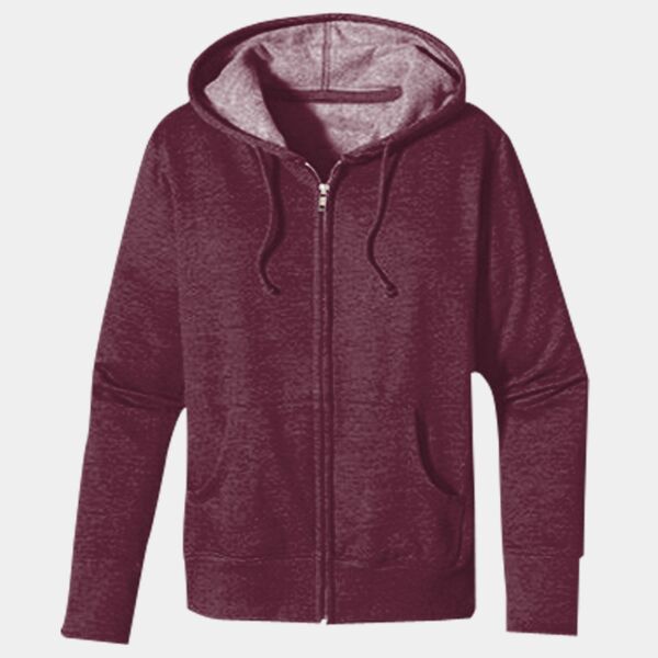 Ladies' Heathered Full-Zip Hooded Sweatshirt Thumbnail