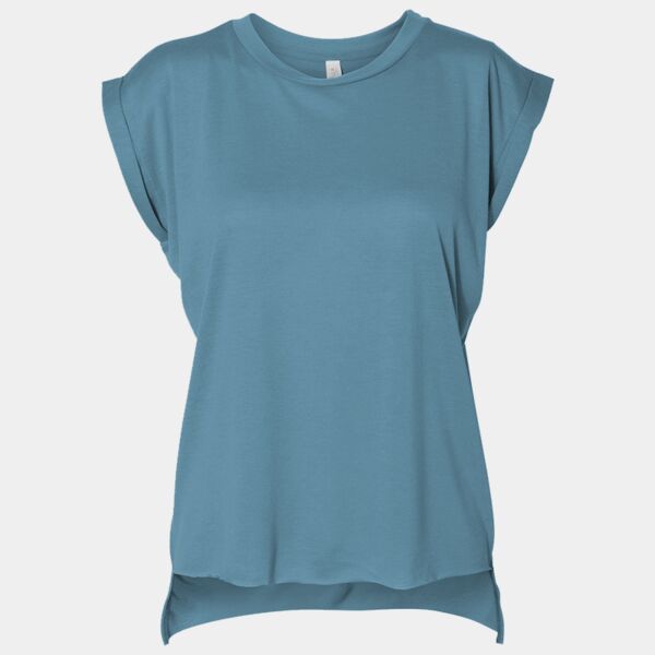 Women’s Flowy Rolled Cuffs Muscle Tee Thumbnail