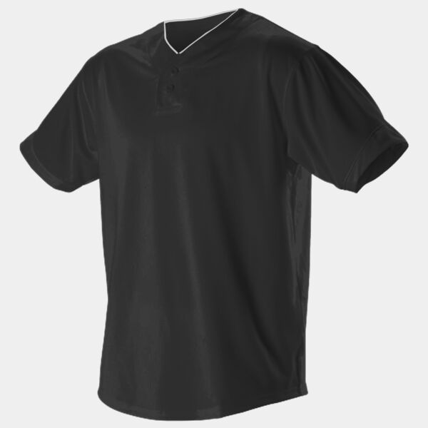 Youth Two Button Mesh Baseball Jersey with Piping Thumbnail