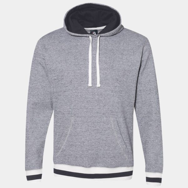 Unisex Peppered Fleece Lapover Hooded Sweatshirt Thumbnail