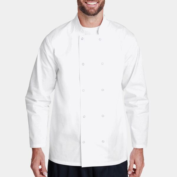 Unisex Studded Front Long-Sleeve Chef's Jacket Thumbnail