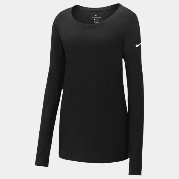 Ladies Core Cotton Long Sleeve Scoop Neck Tee Thumbnail