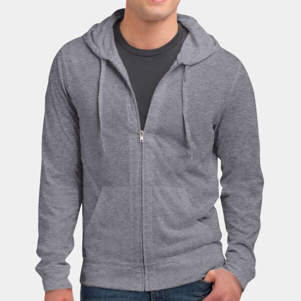 Young Mens Lightweight Jersey Full Zip Hoodie Thumbnail